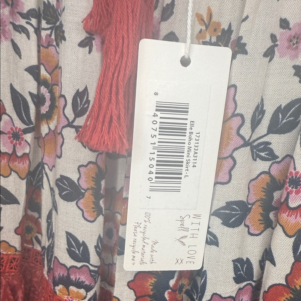 NWT Spell Elle Boho Mini Skirt in Rosewood Size Large - Picture 10 of 16